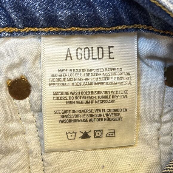 Agolde Nico High Rise Straight Womens Jeans Blue  27 Button Fly Cropped 26" - Picture 6 of 11